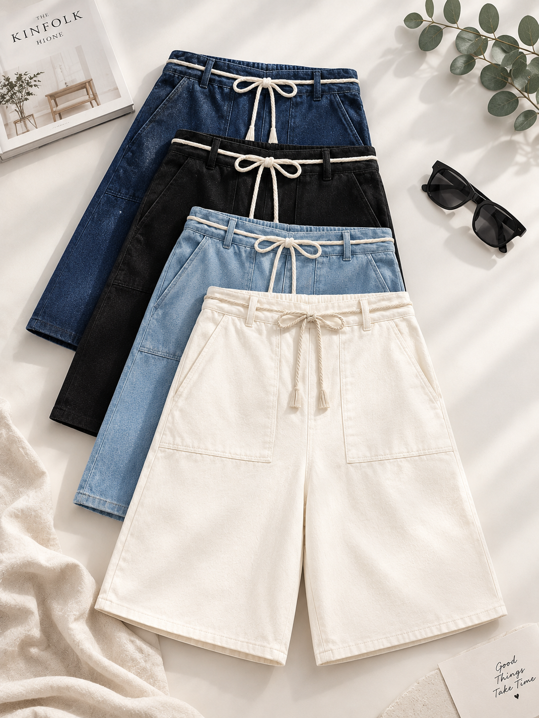 GU Women Denim Gaucho Pants OSB+EC 3/4