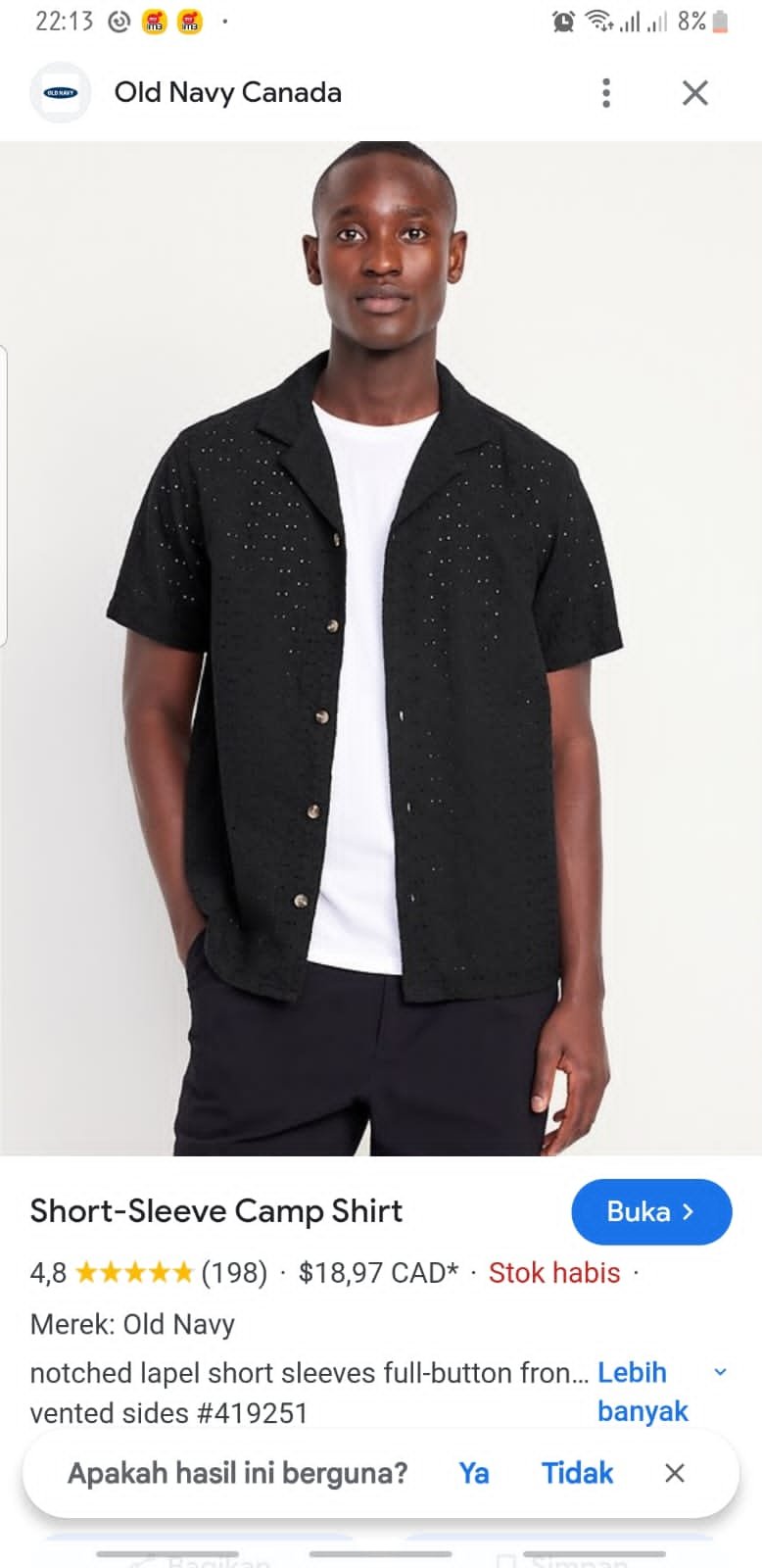 Old Navy Camp Shirt kemeja pria