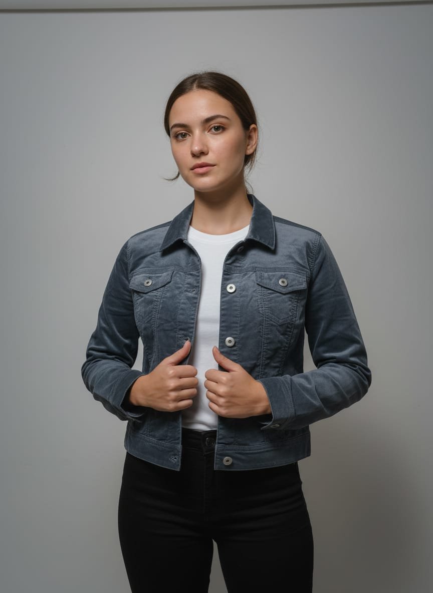 J.Jill Jacket Wanita denim velvet