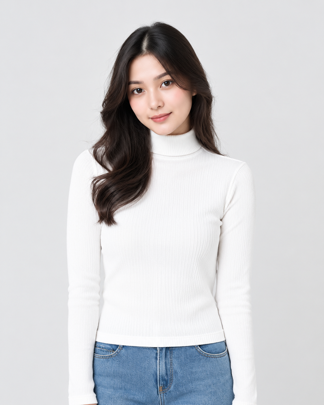 GAP RIbbed Turtleneck T-Shirt Wanita