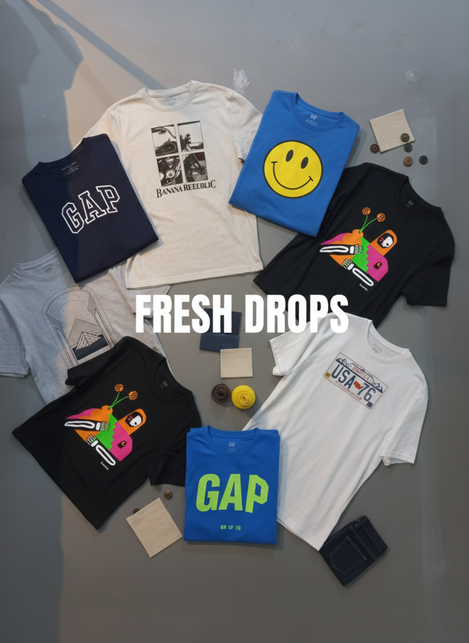 SALE KAOS "gap, banana republik, zara, puma dry"